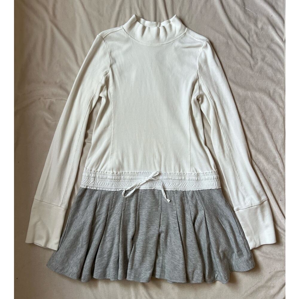 Anthropologie Daily Practice Jump Sequence Mockneck Pleated Dress S